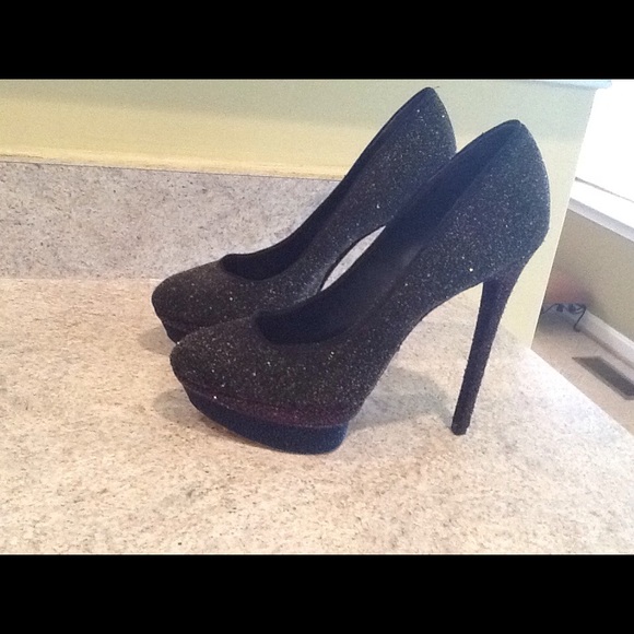 Brian Atwood platform badazz pumps DARK SPARKLE NWT SIZE 8.5 😱😱😱 - Picture 4 of 8